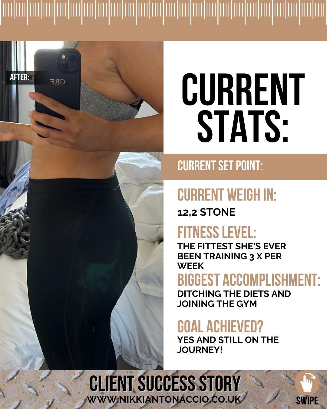 online coaching banner with left hand side body view after loosing weight